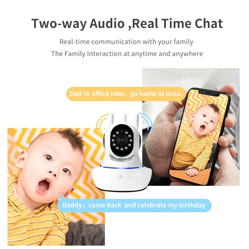 Verto V380 Wireless Camera 1080P HD Camera Smart Home WiFi Security Surveillance for Baby Monitor Camera