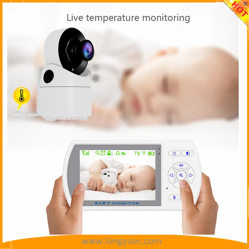 Video Baby Monitor 355° Rotatable Digital Camera with 2.4GHz Wireless Transmission 1000FT Range Night Vision 2-Way Talk Vox Automatic Alarm Temperature
