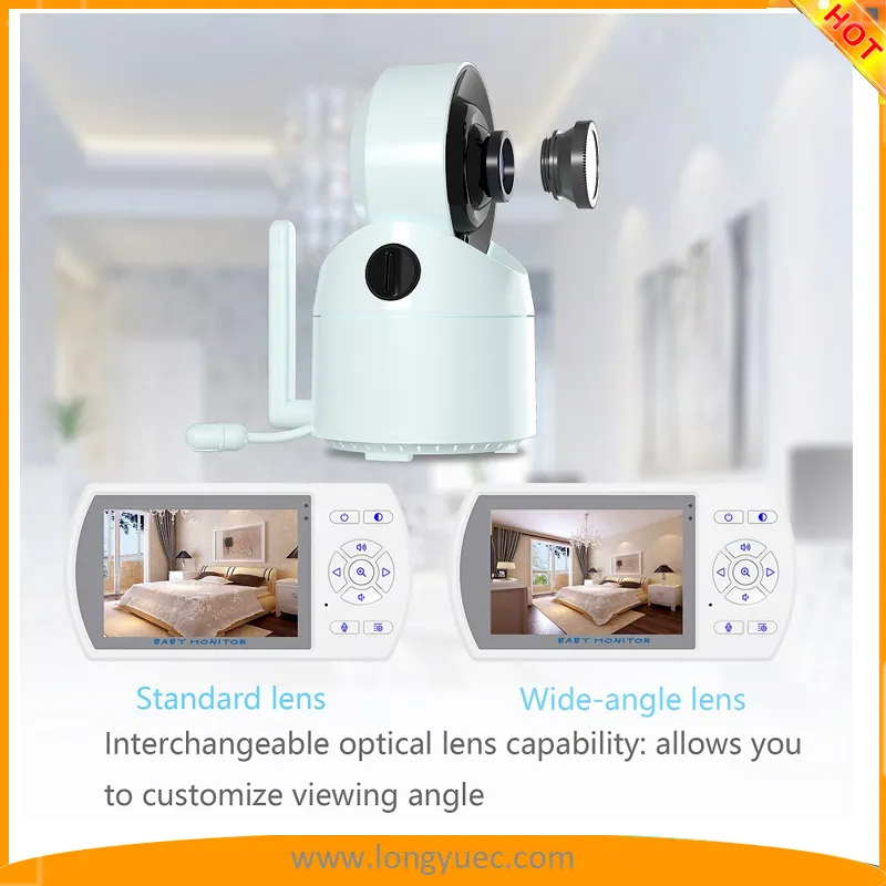 Video Baby Monitor 355° Rotatable Digital Camera with 2.4GHz Wireless Transmission 1000FT Range Night Vision 2-Way Talk Vox Automatic Alarm Temperature
