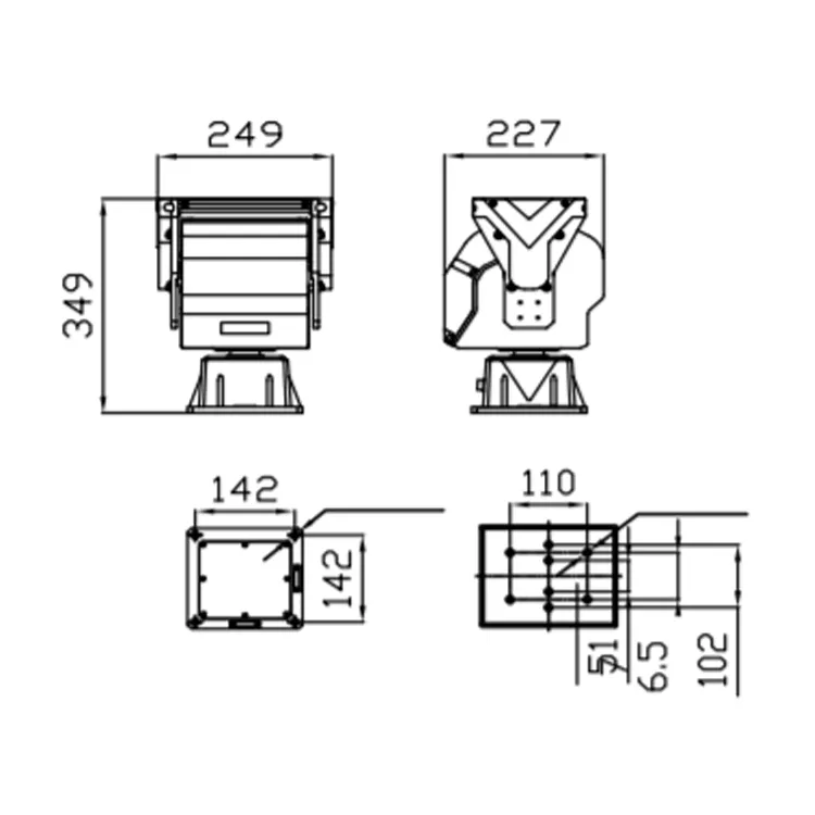 Waterproof Variable Speed Pan Tilt