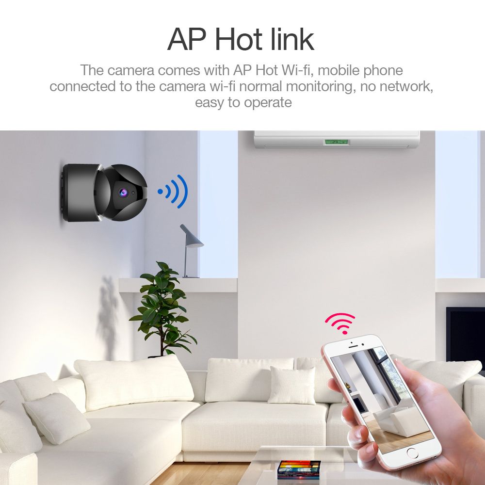 Wireless Security Camera, IP Camera 1080P HD, WiFi Home Indoor CCTV Camera for Baby/Pet/Nanny