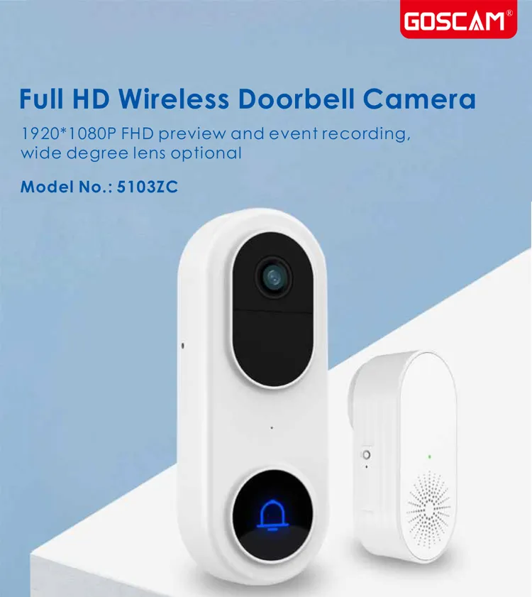 Wireless Smart WiFi Video Doorbell Camera P2p Voice Recording Ring Door Bell Alarm Battery Chime for Apartments