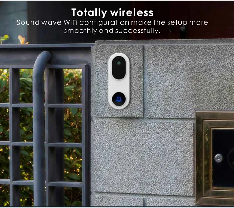 Wireless Smart WiFi Video Doorbell Camera P2p Voice Recording Ring Door Bell Alarm Battery Chime for Apartments