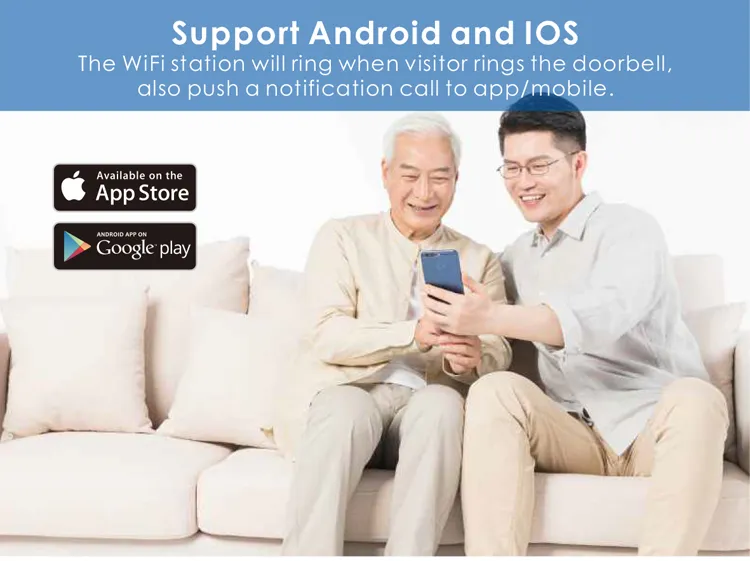 Wireless Smart WiFi Video Doorbell Camera P2p Voice Recording Ring Door Bell Alarm Battery Chime for Apartments