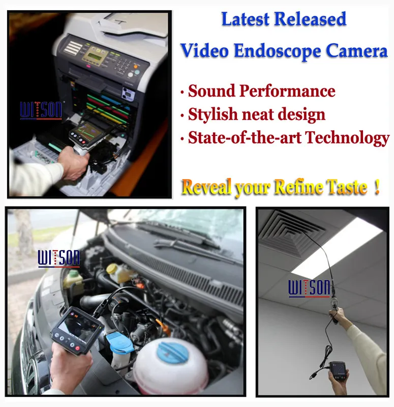 Witson Endoscope Pipe Inspection Camera 3.5′′ Monitor Detachable Waterproof Camera